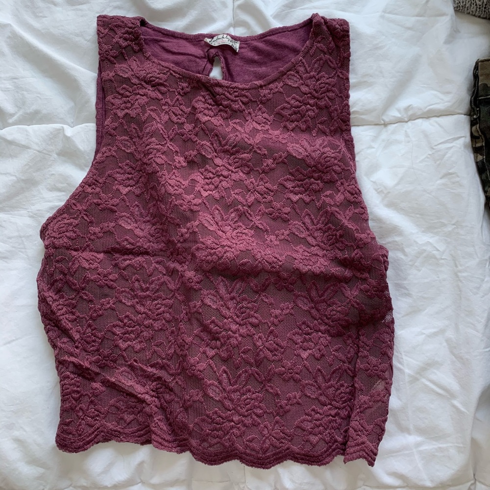 free people lace crop top